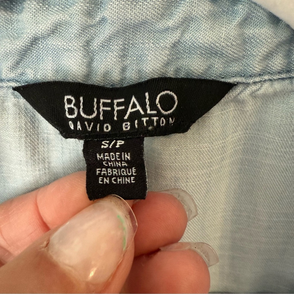 Buffalo David Bitton Blue Button Down Shirt Notched Collar S - Picture 3 of 11